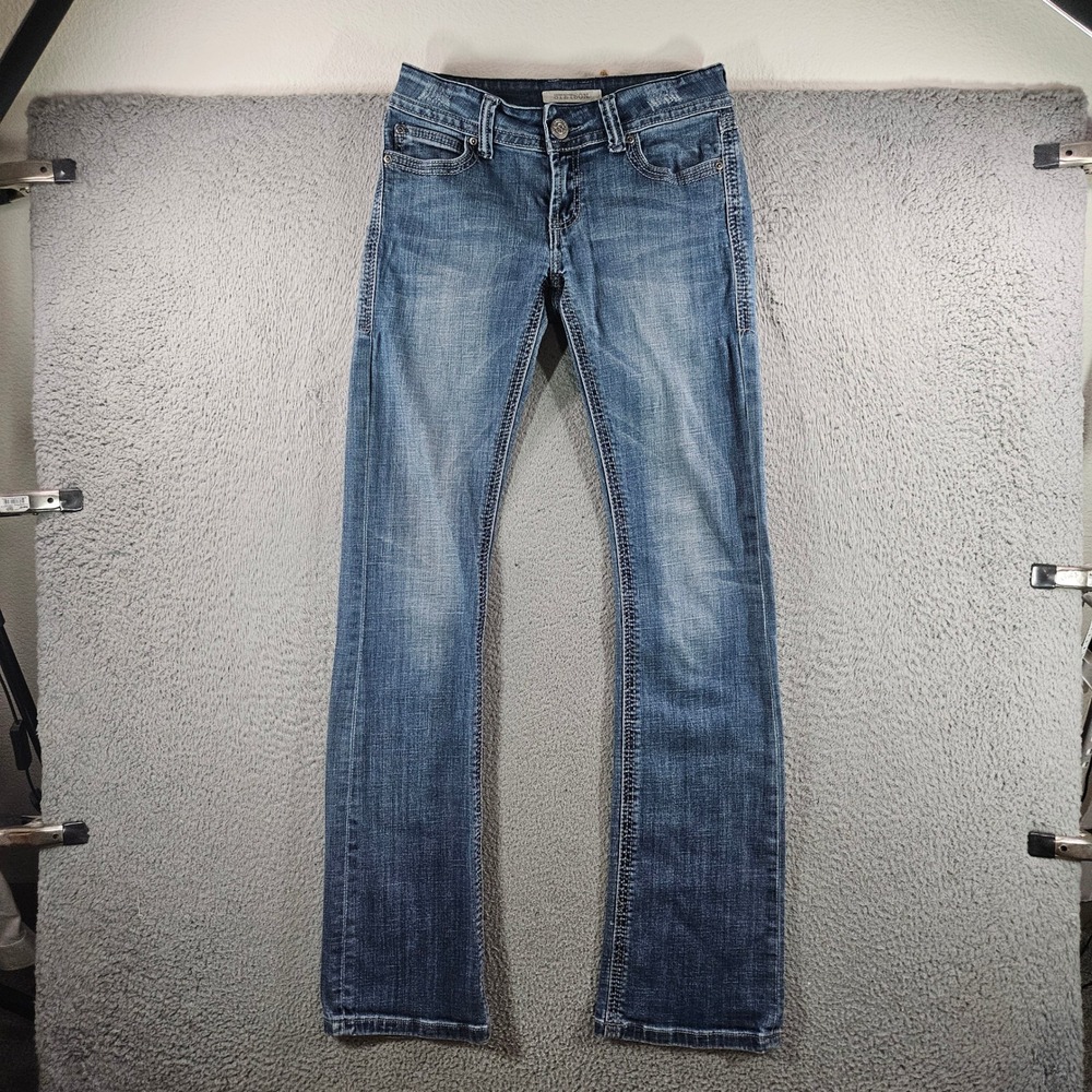 Stetson Hollywood Womens Bootcut Jeans Size 8 X-Long Medium Wash Blue Denim